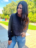 Slub Yarn Sweater - Charcoal