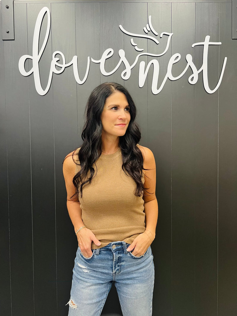Sleeveless Rib Knit Top