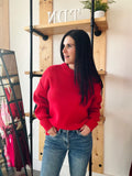 Round Neck Sweater - Ruby