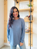 Lightweight Cotton Slub Sweater - Blue