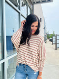Waffle Knit Dolman Sweater - Marsala