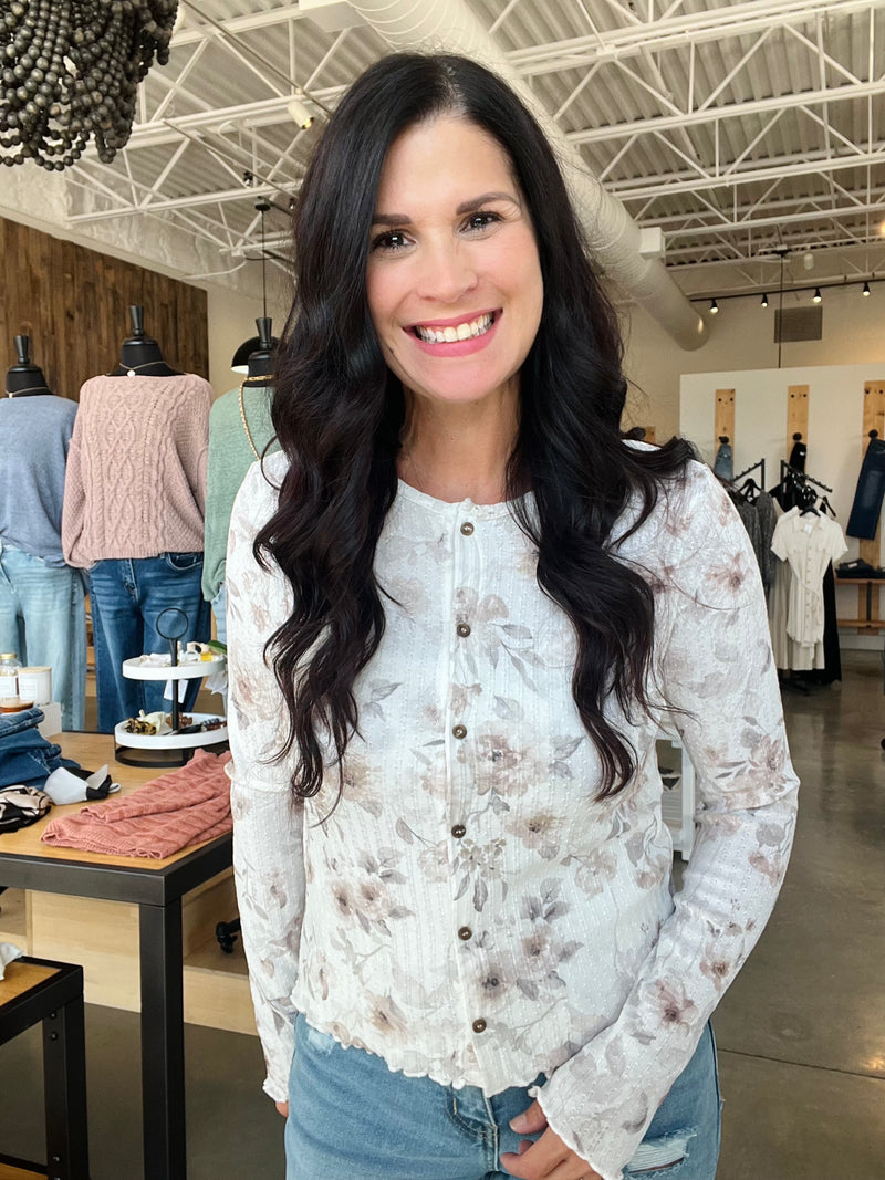 Floral Pointelle Cardi and Cami Set