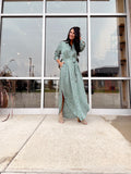 Abstract Print Maxi Shirt Dress
