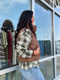 Cropped Puffer Vest - Mocha