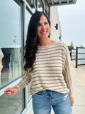 Waffle Knit Dolman Sweater - Olive
