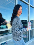 Washed Cable Sweater - Navy