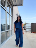 Dark Chambray Wide Leg Pants