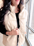 Faux Leather Sherpa Vest