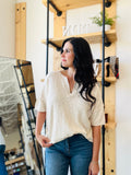 Cotton Slub Sweater Tee in Natural