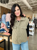 Quilted Vest - Olive