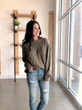 Cable Knit Top in Olive