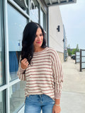 Waffle Knit Dolman Sweater - Marsala