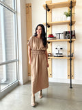 Merrow Hem Maxi Dress in Mocha