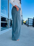 Stripe Tie Waist Denim