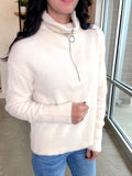 Fuzzy Knit Half Zip Sweater