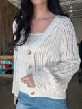 Cable Knit Cardigan in Oatmeal