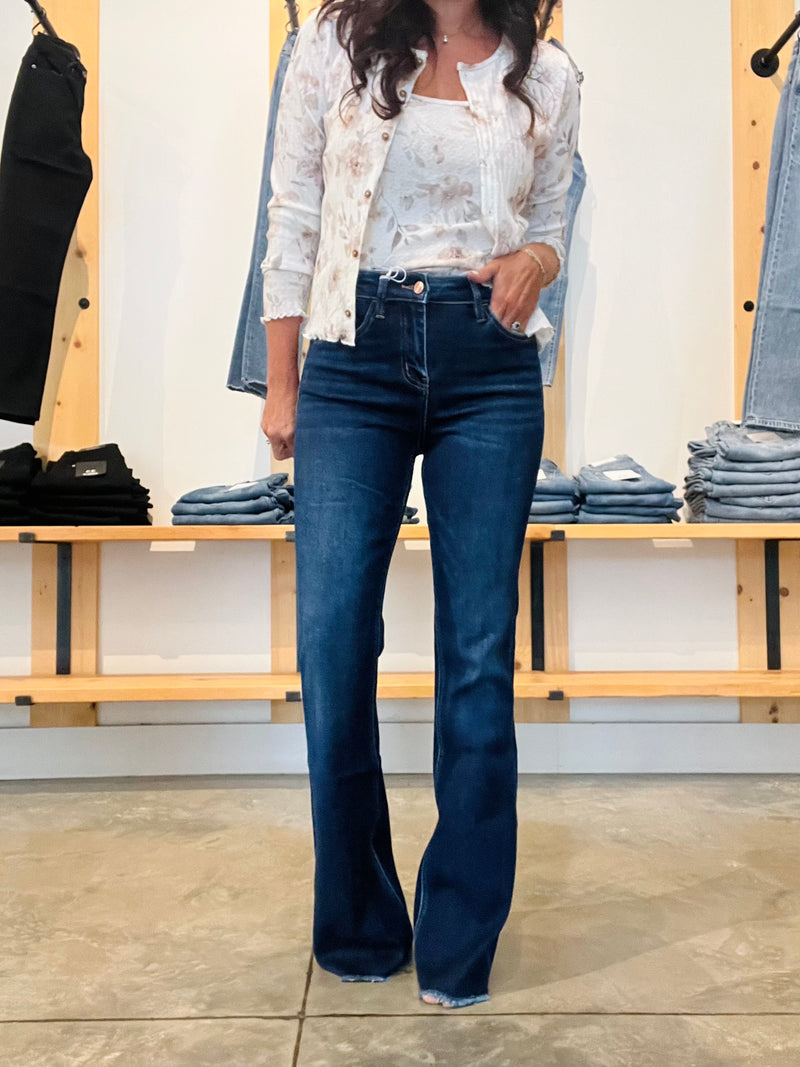 Loververt High Rise Raw Hem Bootcut Jeans