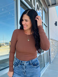 Long Sleeve Body Suit - Brown