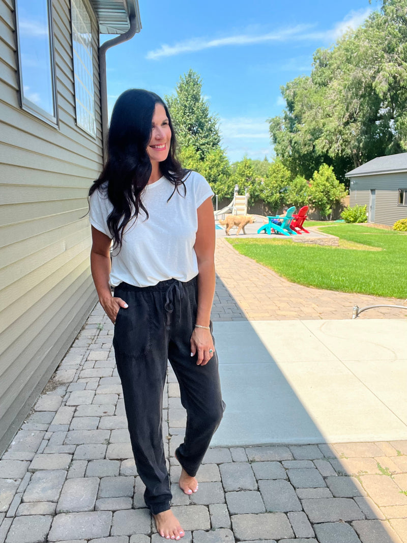 Tencel Ankle Pant - Vintage Black