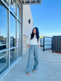 Stripe Tie Waist Denim