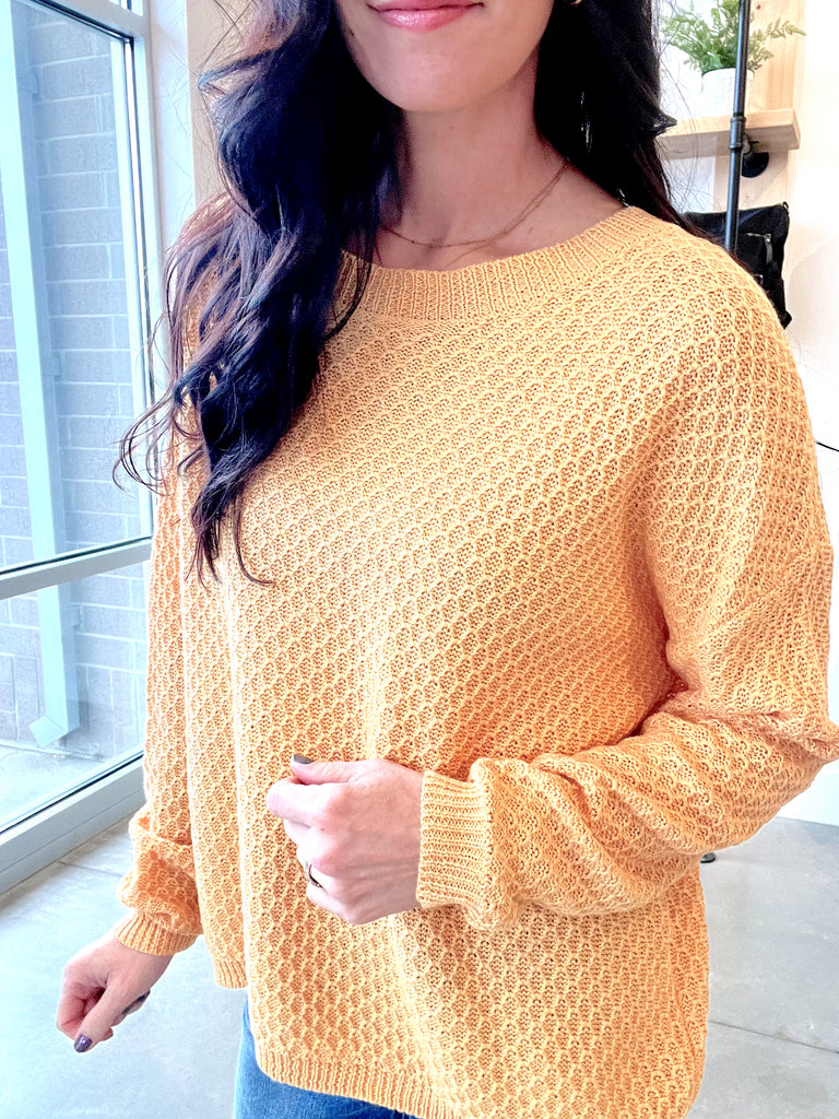 Scalloped Sweater in Gold