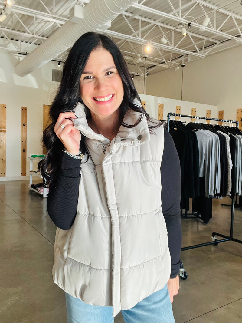 Puffer Vest - Cement