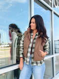 Cropped Puffer Vest - Mocha