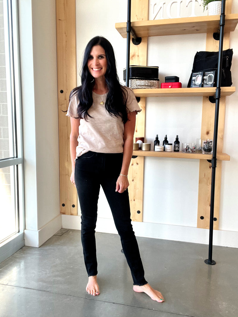 Vervet High Rise Washed Black Skinnies