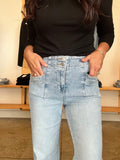 Mica High Rise Wide Leg Pocket Detail Jeans