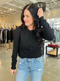 Button Up Cardi - Black