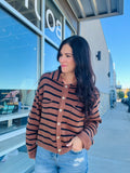 Stripe Collared Pocket Cardi