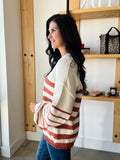 Cinnamon Long Sleeve Striped Sweater