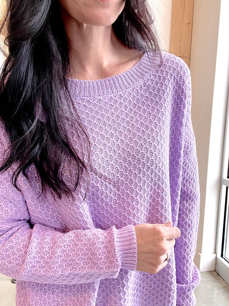 Lavender Fields Scalloped Sweater