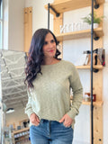 Oversized Cotton Slub Sweater in Sage