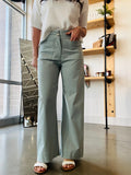 Ankle Wide Pant - Muted Blue