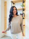 Boat Neck Pullover Sweater - Heather Mocha