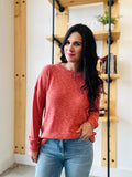 Lightweight Cotton Slub Sweater - Poppy