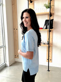 Short Sleeve Pullover in Sky Blue