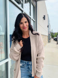 Chunky Ribbed Raw Seam Cardi - Natural