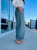 Stripe Tie Waist Denim