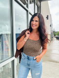 Leopard Square Neck Body Suit