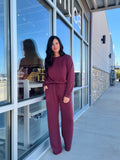 Techno Cupro Round Neck Sweatshirt - Maroon