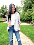 Placket Sleeve Knit Blazer