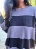 Soft Stripe Relaxed Sweater - Future Dusk