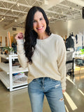 Crewneck Front Seam Sweater - Ivory