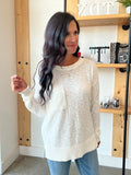 Slub Yarn Sweater in Off White