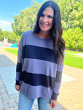 Soft Stripe Relaxed Sweater - Future Dusk