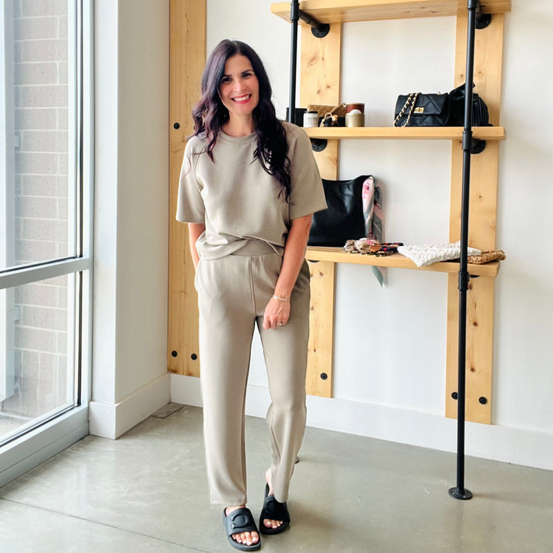 Laguna Soft Drape Raglan Tee: WARM GREY