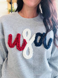 USA Yarn Embroidered Crew Sweatshirt