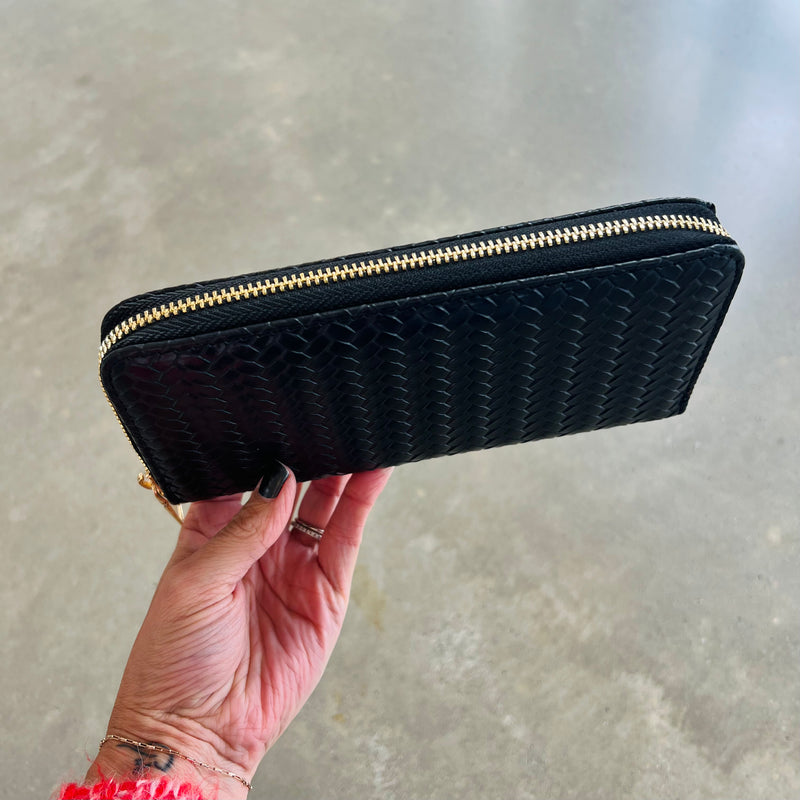Vegan Leather Woven Wallet